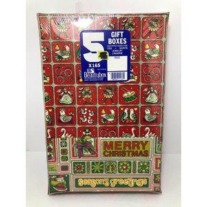 Vintage Beautybox Christmas Gift Boxes 5 pack Seal